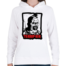 PRINTFASHION Terrifier bohóc - Női kapucnis pulóver - Fehér