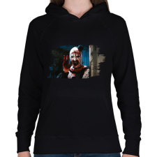PRINTFASHION Terrifier bohócrém - Női kapucnis pulóver - Fekete női pulóver, kardigán