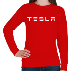 PRINTFASHION TESLA fehér - Női pulóver - Piros