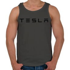 PRINTFASHION TESLA felirat - Férfi atléta - Sötétszürke