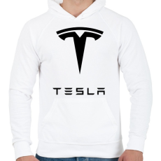 PRINTFASHION Tesla - Férfi kapucnis pulóver - Fehér