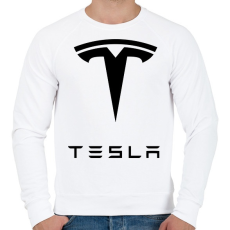 PRINTFASHION Tesla - Férfi pulóver - Fehér