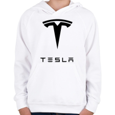 PRINTFASHION Tesla - Gyerek kapucnis pulóver - Fehér gyerek pulóver, kardigán