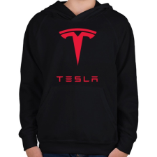 PRINTFASHION Tesla - Gyerek kapucnis pulóver - Fekete gyerek pulóver, kardigán