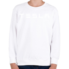 PRINTFASHION Tesla logo - Gyerek pulóver - Fehér