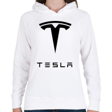 PRINTFASHION Tesla - Női kapucnis pulóver - Fehér női pulóver, kardigán