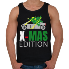 PRINTFASHION Tesla x-mas - Férfi atléta - Fekete atléta, trikó