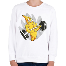 PRINTFASHION Testépítő banán - Gyerek pulóver - Fehér