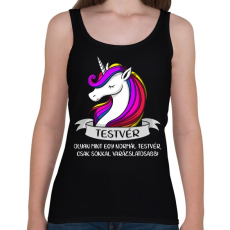 PRINTFASHION Testvér unikornis - Női atléta - Fekete