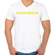 PRINTFASHION Tesztüzem - Férfi V-nyakú póló - Fehér férfi póló