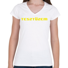 PRINTFASHION Tesztüzem - Női V-nyakú póló - Fehér női póló