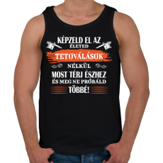 PRINTFASHION Tetoválások nélkül - Fehér - Férfi atléta - Fekete