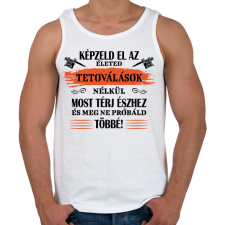 PRINTFASHION Tetoválások nélkül - Fekete - Férfi atléta - Fehér atléta, trikó