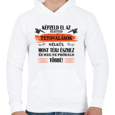 PRINTFASHION Tetoválások nélkül - Fekete - Férfi kapucnis pulóver - Fehér férfi pulóver, kardigán