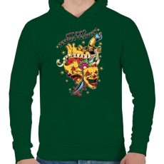 PRINTFASHION Tetováló gyár - Férfi kapucnis pulóver - Sötétzöld