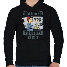 PRINTFASHION Tetovált anyák klubja - Férfi kapucnis pulóver - Fekete
