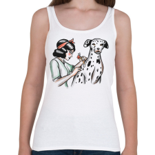 PRINTFASHION Tetovált dalmata - Női atléta - Fehér női trikó