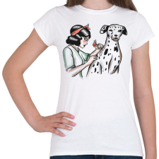 PRINTFASHION Tetovált dalmata - Női póló - Fehér női póló