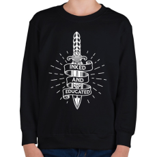 PRINTFASHION Tetovált és művelt - Gyerek pulóver - Fekete