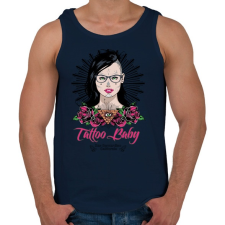 PRINTFASHION Tetovált lány - Férfi atléta - Sötétkék atléta, trikó