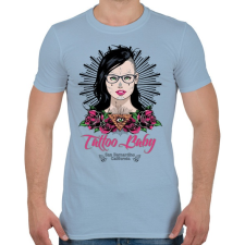 PRINTFASHION Tetovált lány - Férfi póló - Világoskék férfi póló