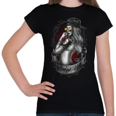 PRINTFASHION Tetovált lány - Női póló - Fekete