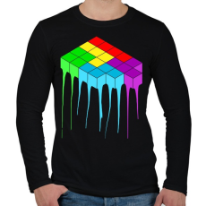 PRINTFASHION Tetris - Férfi hosszú ujjú póló - Fekete