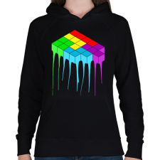 PRINTFASHION Tetris - Női kapucnis pulóver - Fekete női pulóver, kardigán