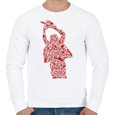 PRINTFASHION Texasi láncfűrészes - Férfi pulóver - Fehér