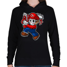 PRINTFASHION Texasi Marió - Női kapucnis pulóver - Fekete női pulóver, kardigán