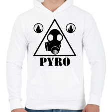 PRINTFASHION TF 2- Pyro - Férfi kapucnis pulóver - Fehér férfi pulóver, kardigán