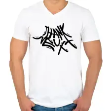PRINTFASHION Thank U Next - Férfi V-nyakú póló - Fehér férfi póló