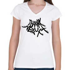 PRINTFASHION Thank U Next - Női V-nyakú póló - Fehér női póló