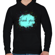 PRINTFASHION Thank you - Férfi kapucnis pulóver - Fekete