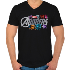 PRINTFASHION The Adobers - Férfi V-nyakú póló - Fekete