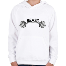 PRINTFASHION The Beast - Gyerek kapucnis pulóver - Fehér