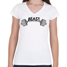 PRINTFASHION The Beast - Női V-nyakú póló - Fehér