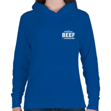 PRINTFASHION The BEEF original - A mackó - Női kapucnis pulóver - Királykék női pulóver, kardigán