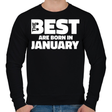 PRINTFASHION The Best are born in january - Férfi pulóver - Fekete