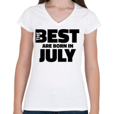 PRINTFASHION The Best are born in july - Női V-nyakú póló - Fehér