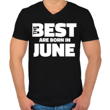 PRINTFASHION The Best are born in june - Férfi V-nyakú póló - Fekete férfi póló