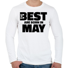 PRINTFASHION The Best are born in may - Férfi hosszú ujjú póló - Fehér