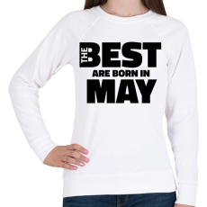 PRINTFASHION The Best are born in may - Női pulóver - Fehér