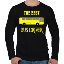 PRINTFASHION THE BEST BUS DRIVER - Férfi hosszú ujjú póló - Fekete férfi póló