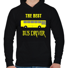 PRINTFASHION THE BEST BUS DRIVER - Férfi kapucnis pulóver - Fekete férfi pulóver, kardigán