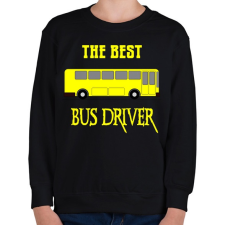PRINTFASHION THE BEST BUS DRIVER - Gyerek pulóver - Fekete gyerek pulóver, kardigán