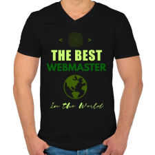 PRINTFASHION the best webmaster - Férfi V-nyakú póló - Fekete férfi póló