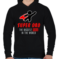 PRINTFASHION THE BIGGEST Hero IN THE WORLD - Férfi kapucnis pulóver - Fekete férfi pulóver, kardigán