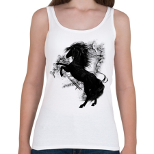 PRINTFASHION the black horse - Női atléta - Fehér női trikó