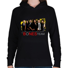 PRINTFASHION the Bones team - Női kapucnis pulóver - Fekete